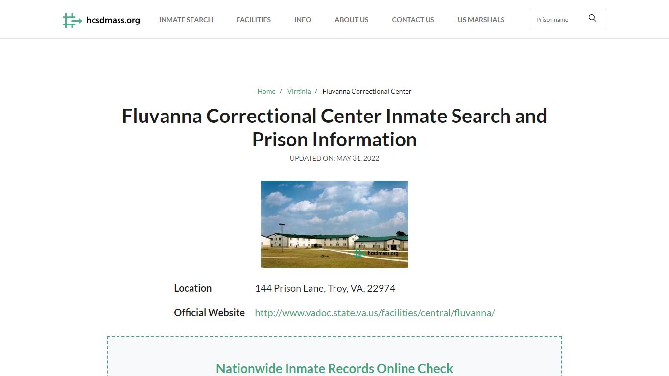 Fluvanna Correctional Center Inmate Search, Visitation, Phone no ...